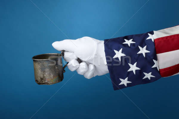 Nagybácsi csésze kéz külső pénz csillagok Stock fotó © 350jb