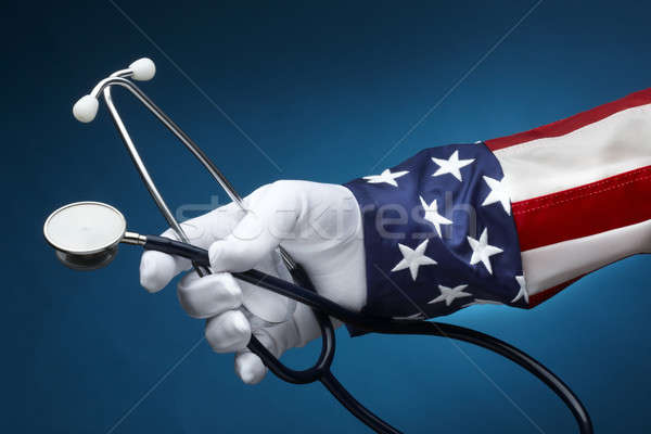 Egészségügy Egyesült Államok nagybácsi tart sztetoszkóp orvosi Stock fotó © 350jb