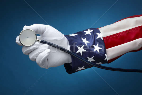 Uncle Sam holding a stethescope Stock photo © 350jb