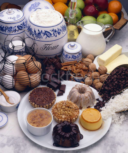 Tatlı natürmort tatlılar malzemeler mermer atış Stok fotoğraf © 350jb
