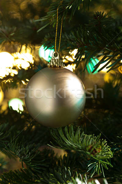 Decoratief goud snuisterij kerstboom schitteren groene Stockfoto © 3523studio