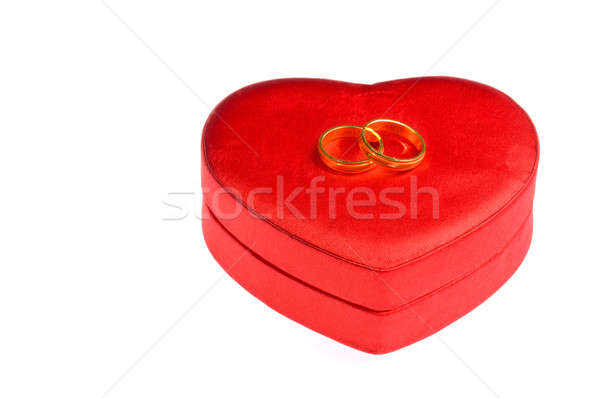 Wedding rings on a heart shape box Stock photo © 3523studio