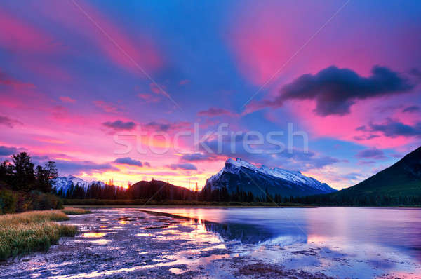 Stock photo: Sunset above Vermilion Lakes, Banff National Park