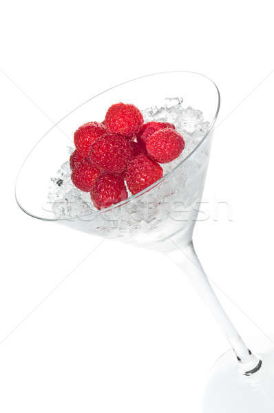 Framboos cocktail martini glas witte ijs groene Stockfoto © 3523studio