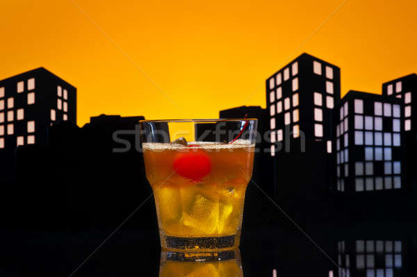 Metropole Cocktail glücklich Obst Eis Stock foto © 3523studio