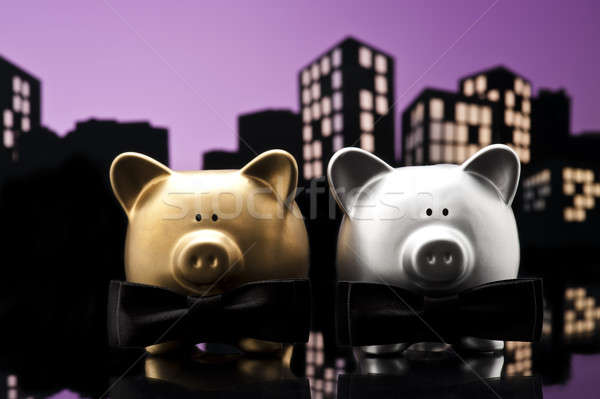 Metropolis City gay piggy bank civil union Stock photo © 3523studio