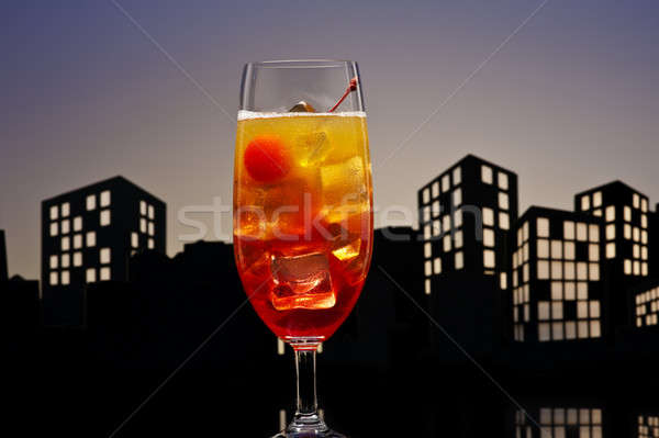 Metropole Tequila sunrise Cocktail Glas Stock foto © 3523studio