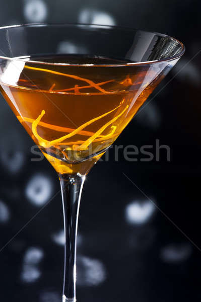 [[stock_photo]]: Manhattan · cocktail · noir · lumineuses · fruits · verre