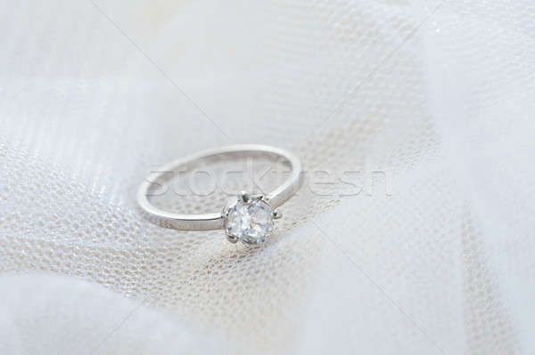 Engagement ring on white veil  Stock photo © 3523studio