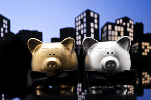 Metropolis City gay piggy bank civil union Stock photo © 3523studio