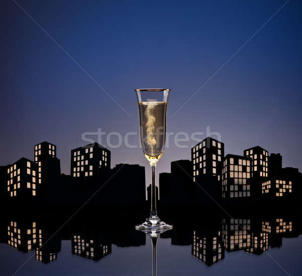 Metropolis champagne cocktail licht restaurant Stockfoto © 3523studio