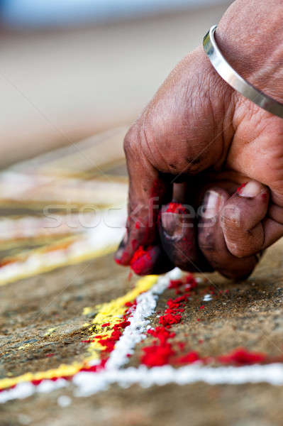 Menschlichen Hand Sonne abstrakten beten Farbe Gott Stock foto © 3523studio