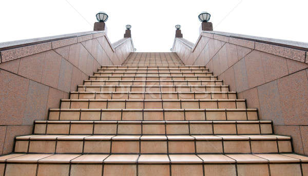 Foto stock: Fora · escada · nublado · céu · parede