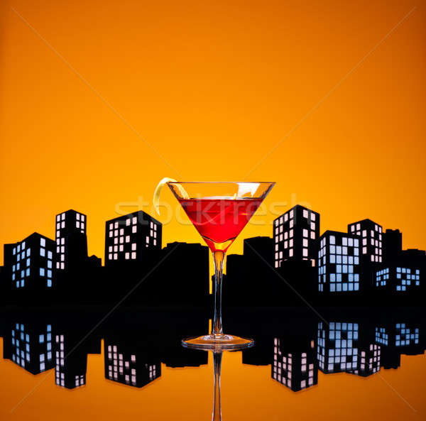 Világváros kozmopolita koktél rövid vodka vörösáfonya Stock fotó © 3523studio