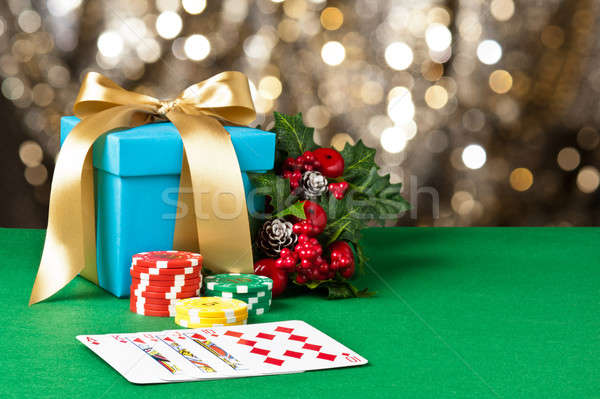 Royal straight flush in Christmas setting  Stock photo © 3523studio