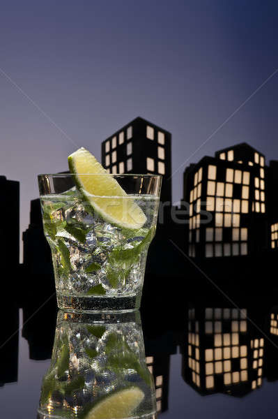 Metropole Mojito Cocktail Eis trinken Stock foto © 3523studio