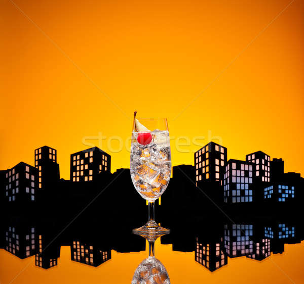 Stockfoto: Metropolis · gin · cocktail · partij · glas