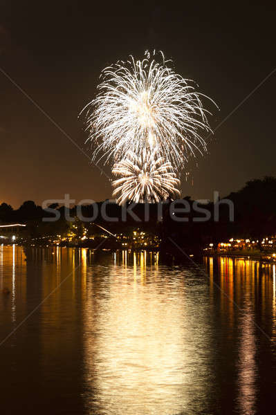 Fireworks Over a river Stock photo © 3523studio