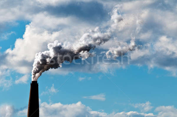 Chimney exhaust waste amount of CO2 into the atmosphere Stock photo © 3523studio