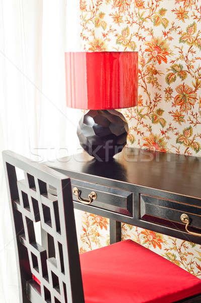 Luxury work desk with floral wallpaper Stock photo © 3523studio
