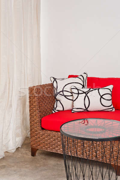 Stock photo: basketwork sofa