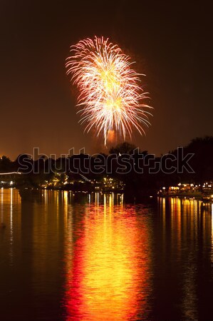 Fireworks Over a river Stock photo © 3523studio