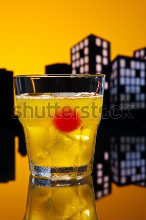 Metropolis cocktail gelukkig vruchten ijs Stockfoto © 3523studio