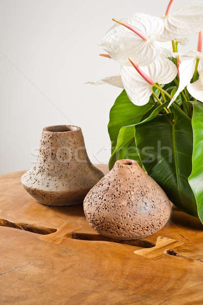 Vases and flowers as interior decoration Stock photo © 3523studio