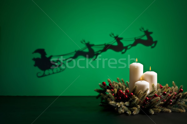 Stock foto: Schlitten · Weg · Feuer · Winter · schwarz · Geschenk