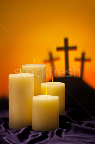 Three crosses candles of hope Stock photo © 3523studio