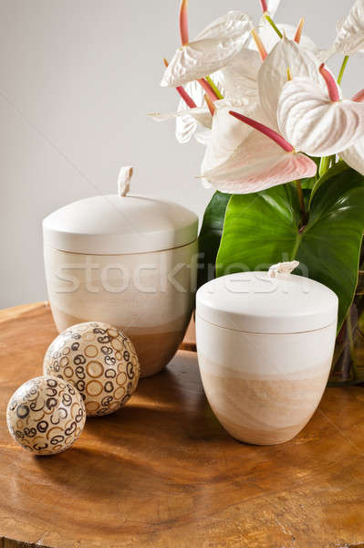 Wooden objects as interior decoration Stock photo © 3523studio