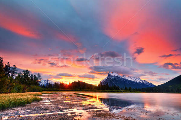 Sunset above Vermilion Lakes, Banff National Park Stock photo © 3523studio