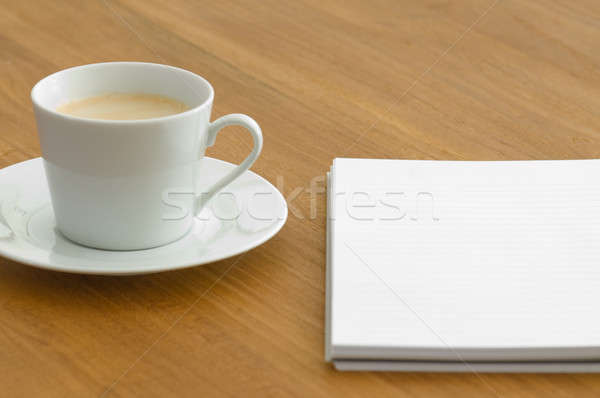 White coffee cup on a brown table Stock photo © 3523studio