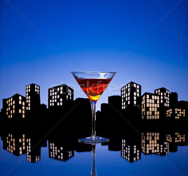 Metropolis Manhattan Cocktail Stock photo © 3523studio