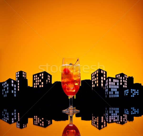 Metropole Tequila sunrise Cocktail Glas Stock foto © 3523studio