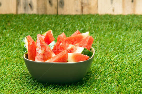 Bowl of watermelon slices in nice summer colors Stock photo © 3523studio