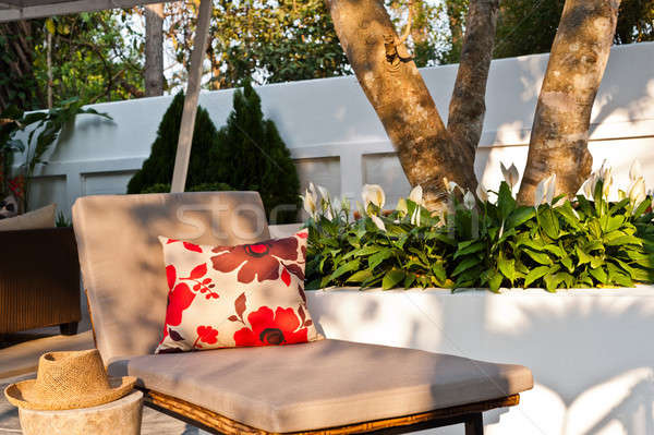 Villa garden with Sunlounger Stock photo © 3523studio
