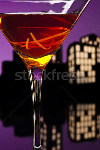 Metropolis Manhattan cocktail in city skyline setting Stock photo © 3523studio