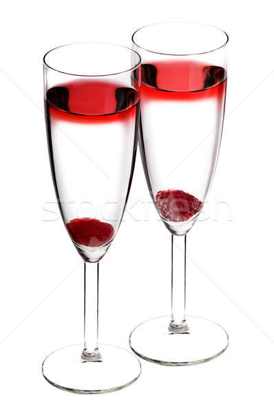 Designer cocktail isolated over white with raspberry Stock photo © 3523studio