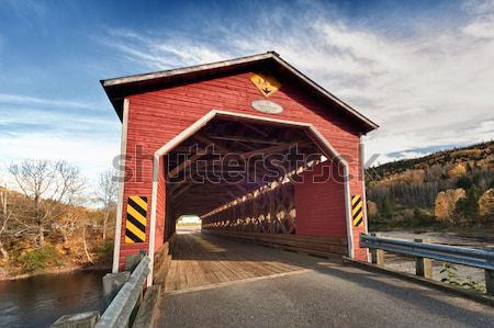 Stock photo: Wooden covered bridge