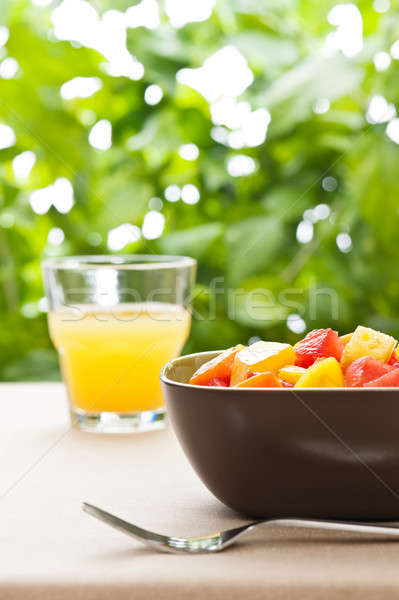One bowl of Mixed tropical fruit salad Stock photo © 3523studio