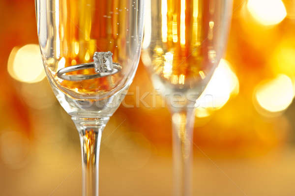 şampanya gözlük nişan takı sonbahar parti Stok fotoğraf © 3523studio