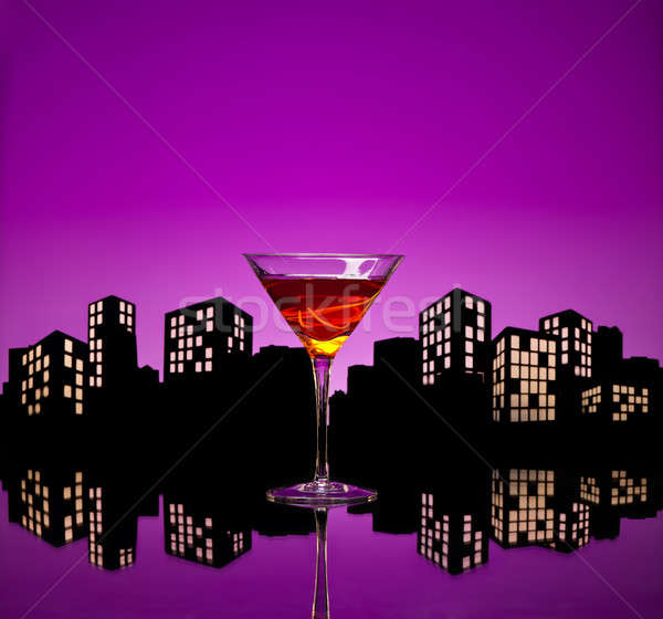 Metropole manhattan Cocktail Whiskey süß benutzt Stock foto © 3523studio