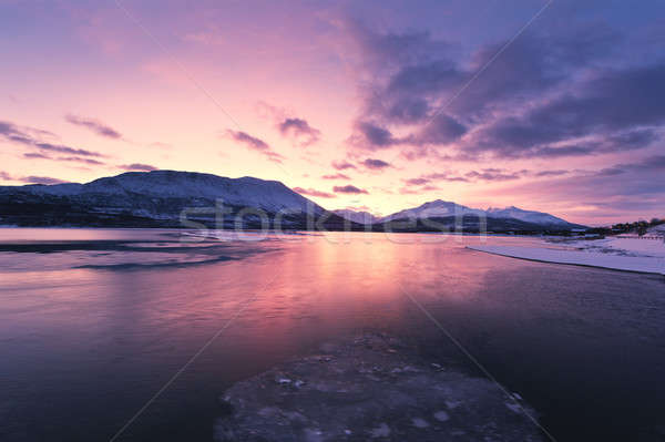 Twilight above a fjord in Norway with beautifully colors Stock photo © 3523studio