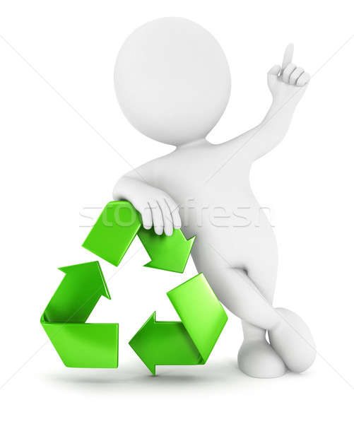 3d white people recycle sign Stock photo © 3dmask