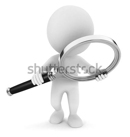 3d white people with a magnifying glass Stock photo © 3dmask