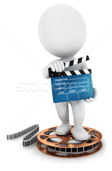 3D pessoas brancas filme rolo de filme isolado Foto stock © 3dmask