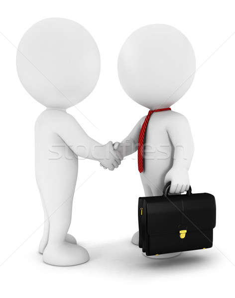 3d white people businessmen strike an agreement Stock photo © 3dmask