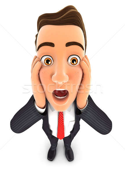 3d businessman with shocked facial expression Stock photo © 3dmask