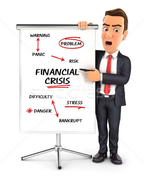3D бизнесмен Дать финансовый кризис иллюстрация изолированный Сток-фото © 3dmask
